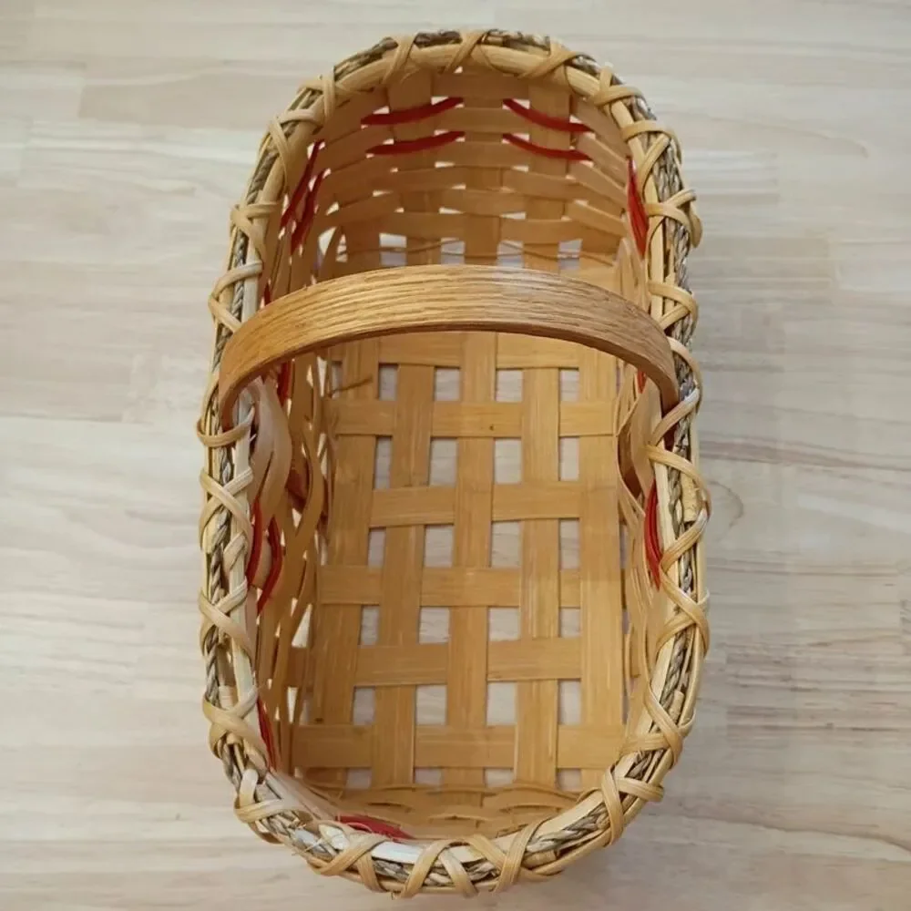 Woven Wicker Basket Farmhouse Country Cottagecore Decor